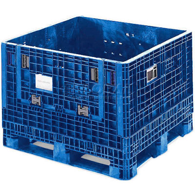 ORBIS HDMP4845-34-22 BulkPak Folding Bulk Shipping Container - 48"L x 45"W x 34"H, 1800 Lb Cap. Blue