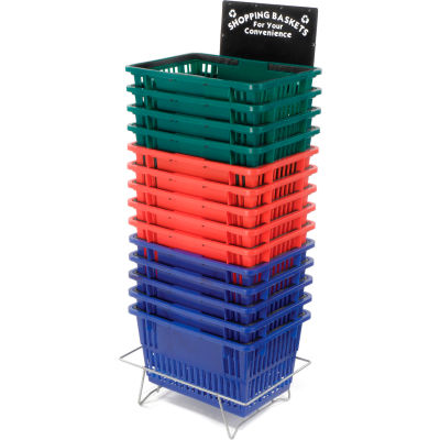 Shopping Basket Stand with Black Sign, Good L Corp. ®
