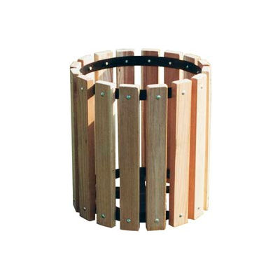 Untreated Wood Garbage Can - 32 Gallon