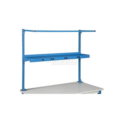 Steel Riser Shelf W/ Outlet, 48"W x 12"D, Blue