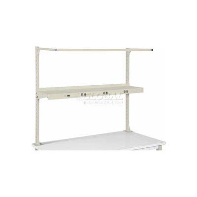 Steel Riser Shelf W/ 3 Outlets, 48"W x 12"D, Tan