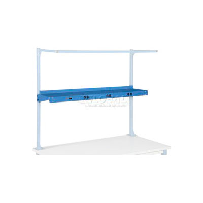 Global Industrial™ Steel Shelf W/ 6 Single Outlets, 60"W x 12"D, Blue