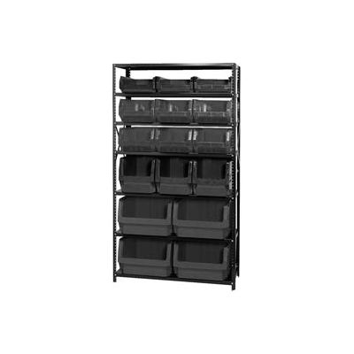 Download Quantum MSU-16-MIX Steel Shelving With 16 Magnum Giant Hopper Bins Black, 18x42x75 | 268894BK ...