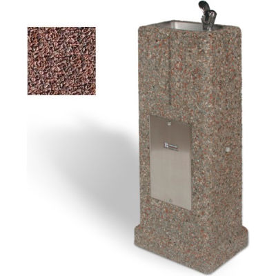 Concrete Upright Drinking Fountain, Red Quartzite