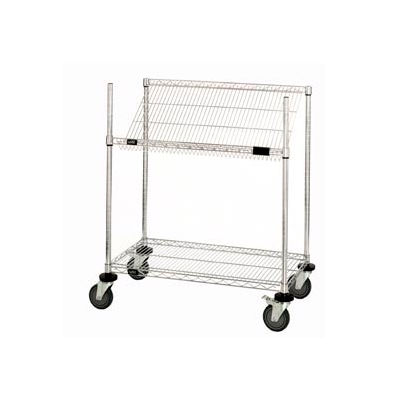 Global Industrial Easy Access Slant Shelf Chrome Wire Cart 48"L x 18"W x 48"H