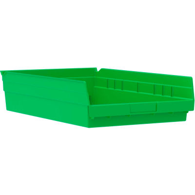Akro-Mils Plastic Nesting Storage Shelf Bin 30178 - 11-1/8"W x 17-5/8"D x 4"H Green - Pkg Qty 12
