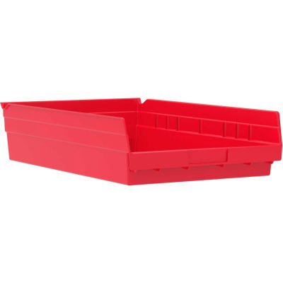 Akro-Mils Plastic Nesting Storage Shelf Bin 30178 - 11-1/8"W x 17-5/8"D x 4"H Red - Pkg Qty 12