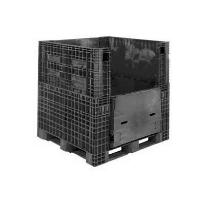 Buckhorn BN4845442010000 Folding Bulk Shipping Container - 48"L x 45"W x 44"H, 2000 Lb. Cap. Black