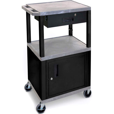 Luxor WT42GYC2-B/WTD Gray Tuffy Garage & Shop Utility Cart with Cabinet ...