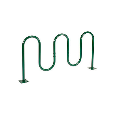 Global Industrial™ 7-Bike Wave Bike Rack, Green, Flange Mount