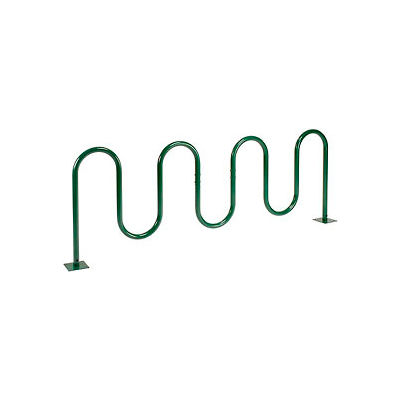 Global Industrial™ 9-Bike Wave Bike Rack, Green, Flange Mount