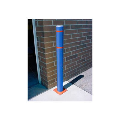 4"x 64" Bollard Cover - Blue Cover/Red Tapes