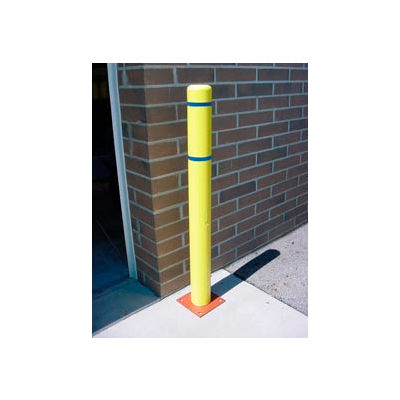 7"x 60" Bollard Cover - Yellow Cover/Blue Tapes