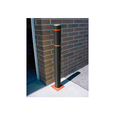 7"x 72" Bollard Cover - Black Cover/Red Tapes