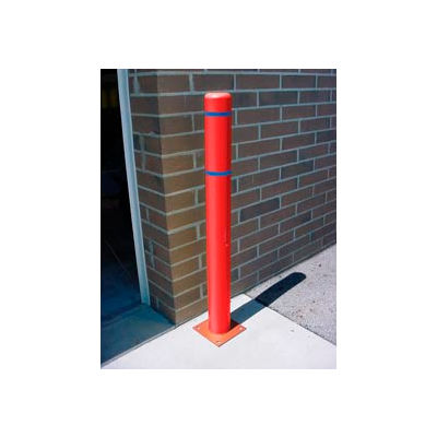 8"x 72" Bollard Cover - Red Cover/Blue Tapes
