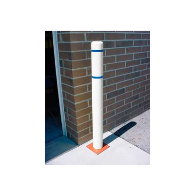 8"x 72" Bollard Cover - White Cover/Blue Tapes