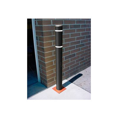 8"x 72" Bollard Cover - Black Cover/White Tapes