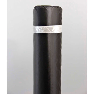 50" Soft Polyethylene Bollard Cover - Black Cover/White Tapes