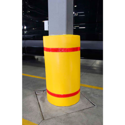 44"H x 48"W Soft Nylon Column Protector - Yellow Cover/Red Tapes