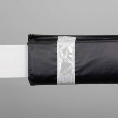 50"W Soft Nylon Gate Arm Cover - Black Cover/White Tapes