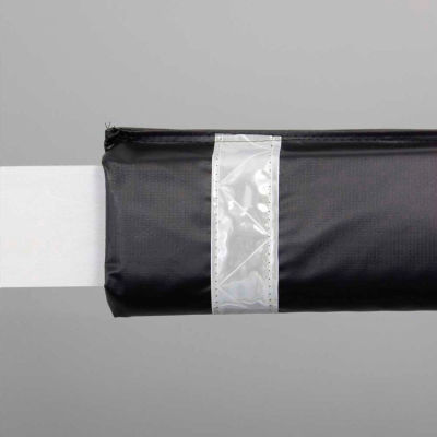 72"W Soft Nylon Gate Arm Cover - Black Cover/White Tapes - Pkg Qty 6
