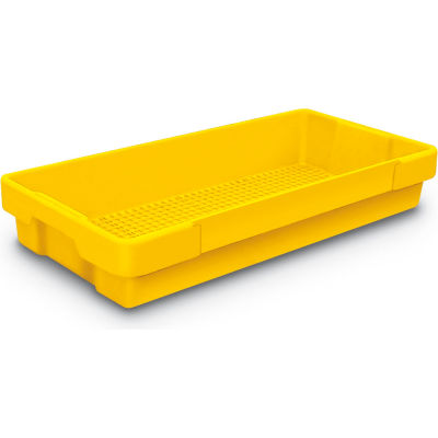 Plastic Utility Tray Yellow 26" L X 12-1/2" W X 4-1/2 H - Pkg Qty 5