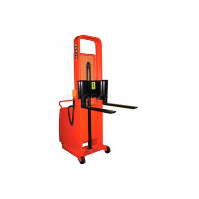 Wesco® Battery Powered Lift Counter Balanced Stacker 261038 64"H 25" Forks