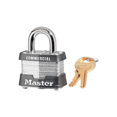 Master Lock® No. 5 Keyed Padlock - 1" Shackle - Keyed Different - Pkg Qty 6