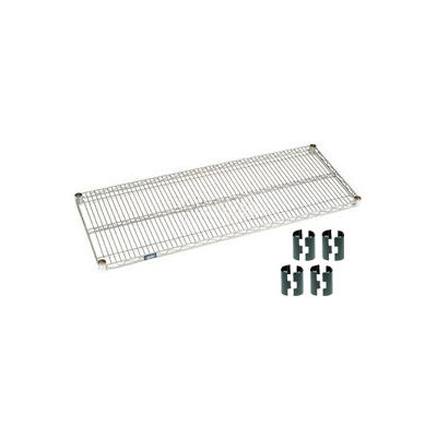 Nexelate® Silver Epoxy Wire Shelf 48 x 18 with Clips