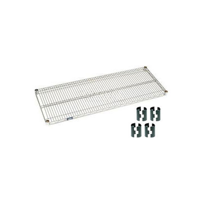 Nexelate® Silver Epoxy Wire Shelf 48 x 24 with Clips