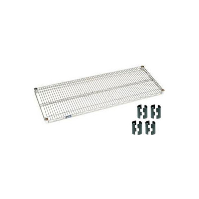 Nexelate® Silver Epoxy Wire Shelf 60 x 24 with Clips