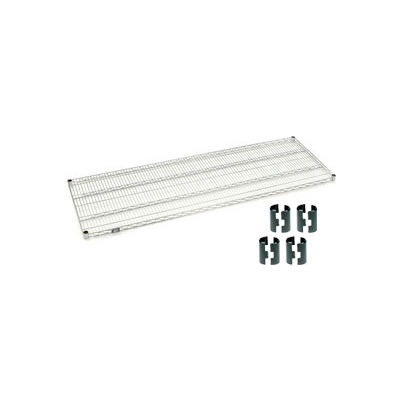 Nexelate® Silver Epoxy Wire Shelf 72 x 24 with Clips