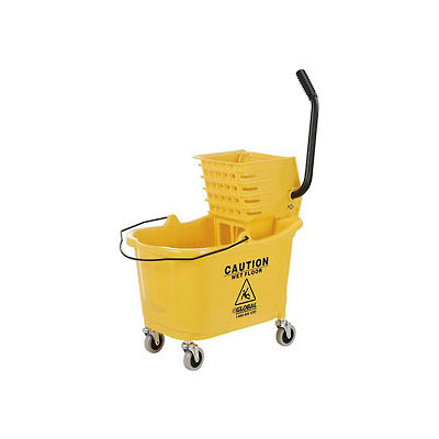 Global Industrial Mop Bucket And Wringer Combo 38 Qt., Side Press, Yellow