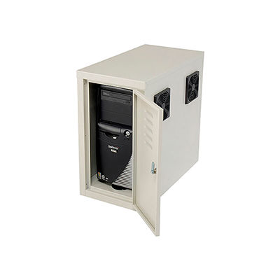 Global Industrial™ Computer CPU Side Cabinet with Front/Rear Doors and 2 Exhaust Fans, Beige