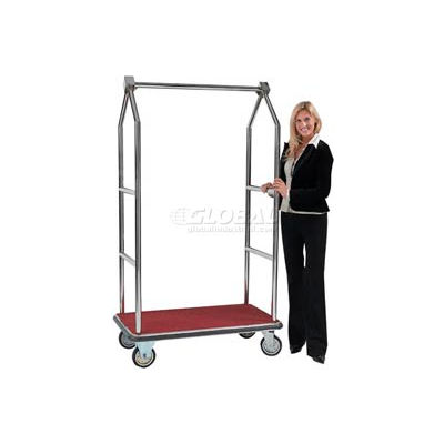 Aarco Easy-Roll Chrome Bellman Hotel Luggage Cart LC-2C 42 x 24