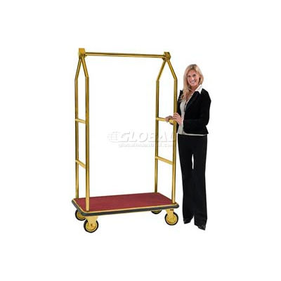 Aarco Easy-Roll Brass Bellman Hotel Luggage Cart LC-2B 42 x 24
