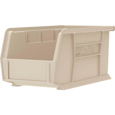 Akro-Mils® AkroBin® Plastic Stack & Hang Bin, 6"W x 9-1/4"D x 5"H, Stone - Pkg Qty 12