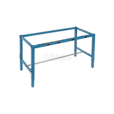 72"W x 30"D Steel Square Tubular Height Adjustable Production Workbench Frame with Electric - Blue