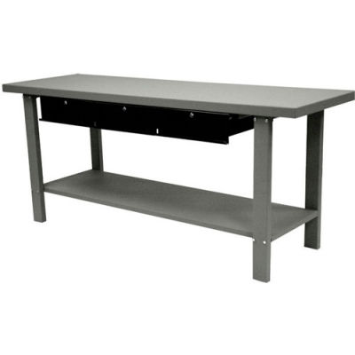 Homak Automotive Steel Workbench, 3 Drawers, 78-3/4"W x 25-1/2"D, Gray