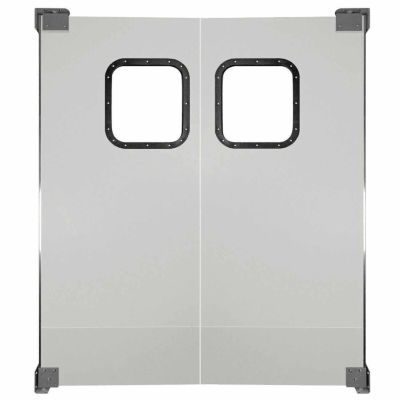 Chase Doors Light to Medium Duty Service Door Double Panel Gray 6' x 7' 7284NWD-MG