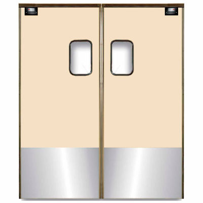 Chase Doors Medium Duty Service Door Double Panel Beige 4' x 7' with Kickplate 4884SC