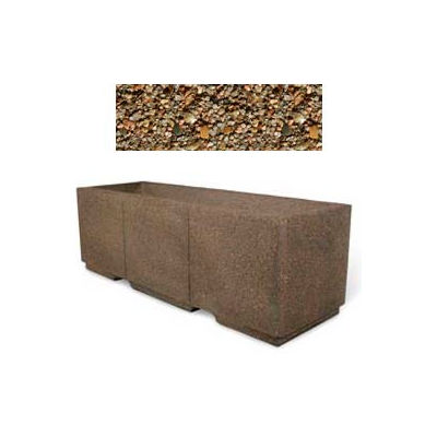Concrete Outdoor Planter w/Forklift Knockouts, 72"Lx24"W x 24"H Rectangle Tan River Rock