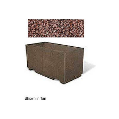 Concrete Outdoor Planter w/Forklift Knockouts, 48"Lx24"Wx24"H Rectangle Red Quartzite