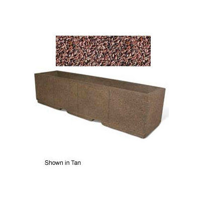 Concrete Outdoor Planter w/Forklift Knockouts, 96"Lx24"W x 24"H Rectangle Red Quartzite