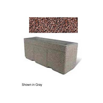 Concrete Outdoor Planter w/Forklift Knockouts, 72"Lx24"W x 30"H Rectangle Red Quartzite