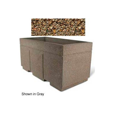 Concrete Outdoor Planter w/Forklift Knockouts, 72"Lx36"W x 36"H Rectangle Tan River Rock