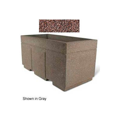 Concrete Outdoor Planter w/Forklift Knockouts, 72"Lx36"W x 36"H Rectangle Red Quartzite