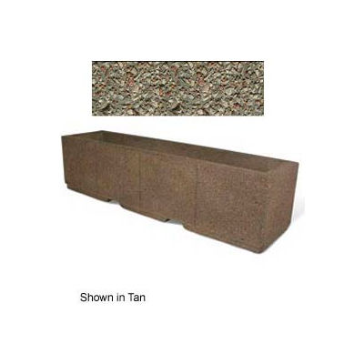 Concrete Outdoor Planter w/Forklift Knockouts, 96"Lx24"W x 24"H Rectangle Gray Limestone