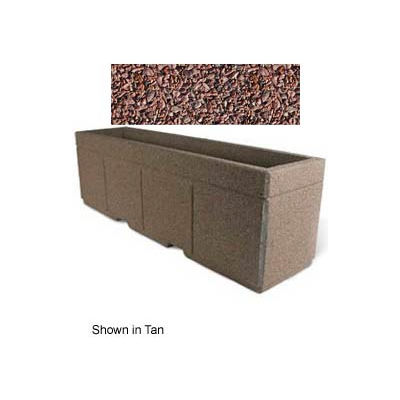 Concrete Outdoor Planter w/Forklift Knockouts, 96"Lx24"W x 30"H Rectangle Red Quartzite