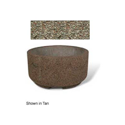 Concrete Outdoor Planter w/Forklift Knockouts, 48"Dia x24"H Round Gray Limestone